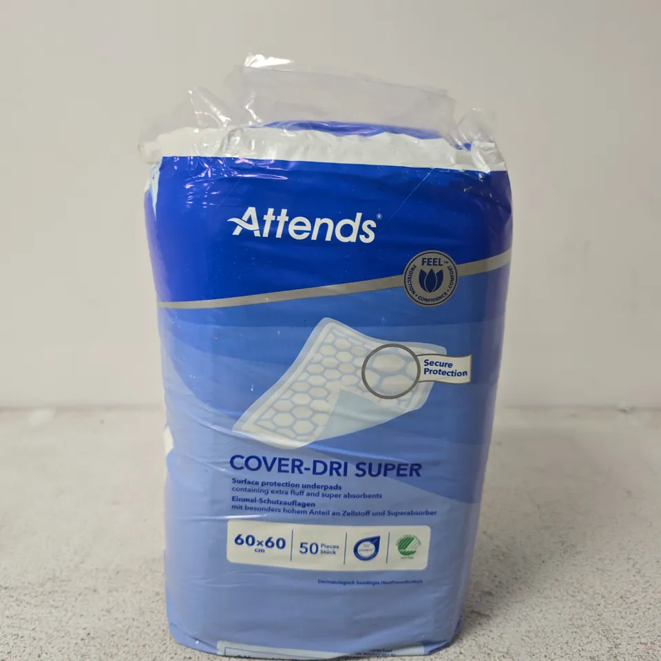 ATTENDS COVER-DRI SUPER UNDERPADS 60X60 CM, 50 SHEETS