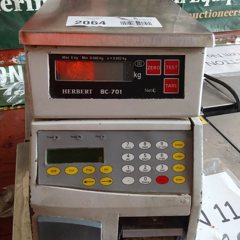 HERBERT BC-701 DIGITAL SCALE WITH RECEIPT PRINTER