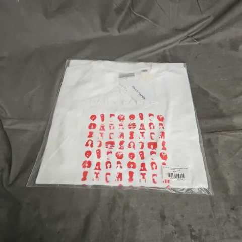 BAGGED DAILY PAPER HAIR GRID SHORT SLEEVE TSHIRT IN WHITE SIZE L