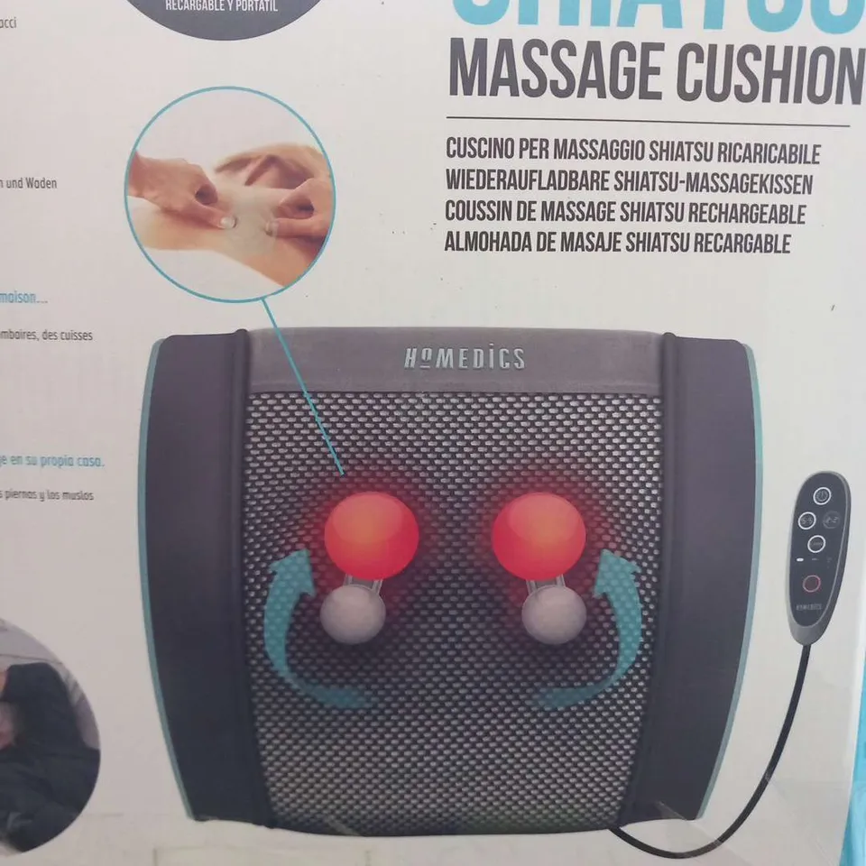 BOXED HOMEDICS RECHARGABLE SHIATSU MASSAGE CUSHION