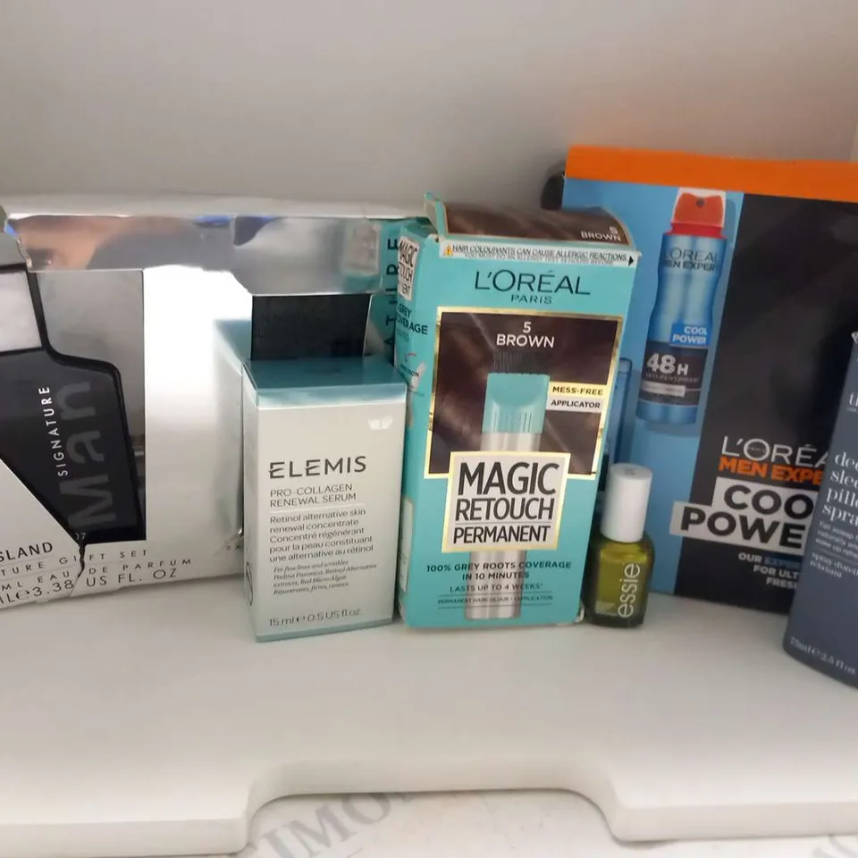 SIX ASSORTED HEALTH AND BEAUTY PRODUCTS TO INCLUDE; L'OREAL COOL POWER, THIS WORKS DEEP SLOW PILLOW SPRAY, ESSIE NAIL VARNISHAND RIVER ISLAND SIGNATURE GIFT SET