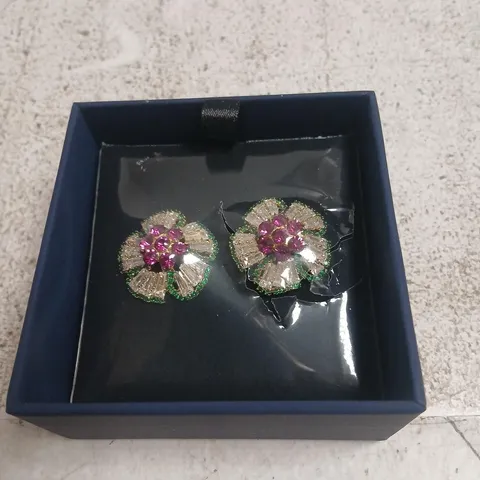 BUTLER & WILSON CRYSTAL FLOWER EARRINGS