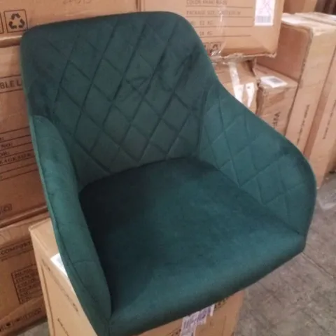 BOXED MOREE GREEN VELVET DINING CHAIR