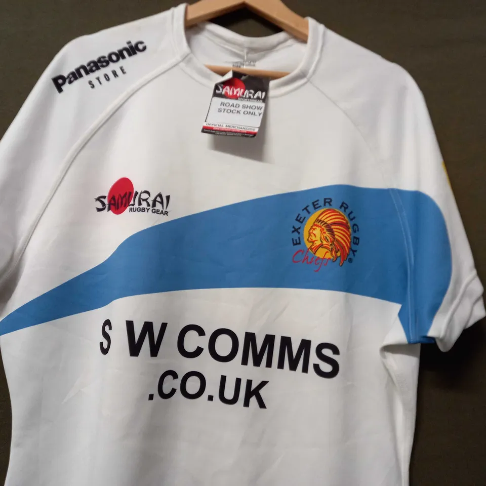 SAMURAI SPORTSWEAR EXETER RUGBY CHEIFS SHIRT IN WHITE - XXL
