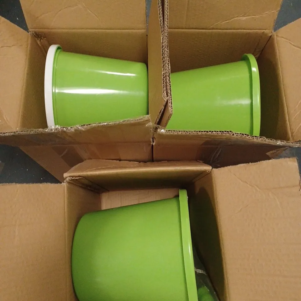 LOT OF 3 GREEN MOP BUCKETS 