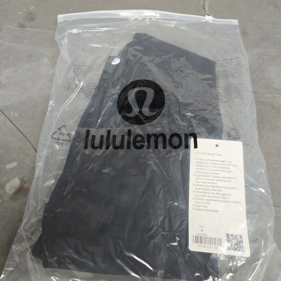LULULEMOM BLACK LEGGINGS SIZE 4 