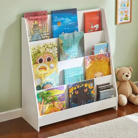 BOXED FLICKINGER 88cm H x 80cm W FURNITURE KIDS BOOK DISPLAY - WHITE (1 BOX)