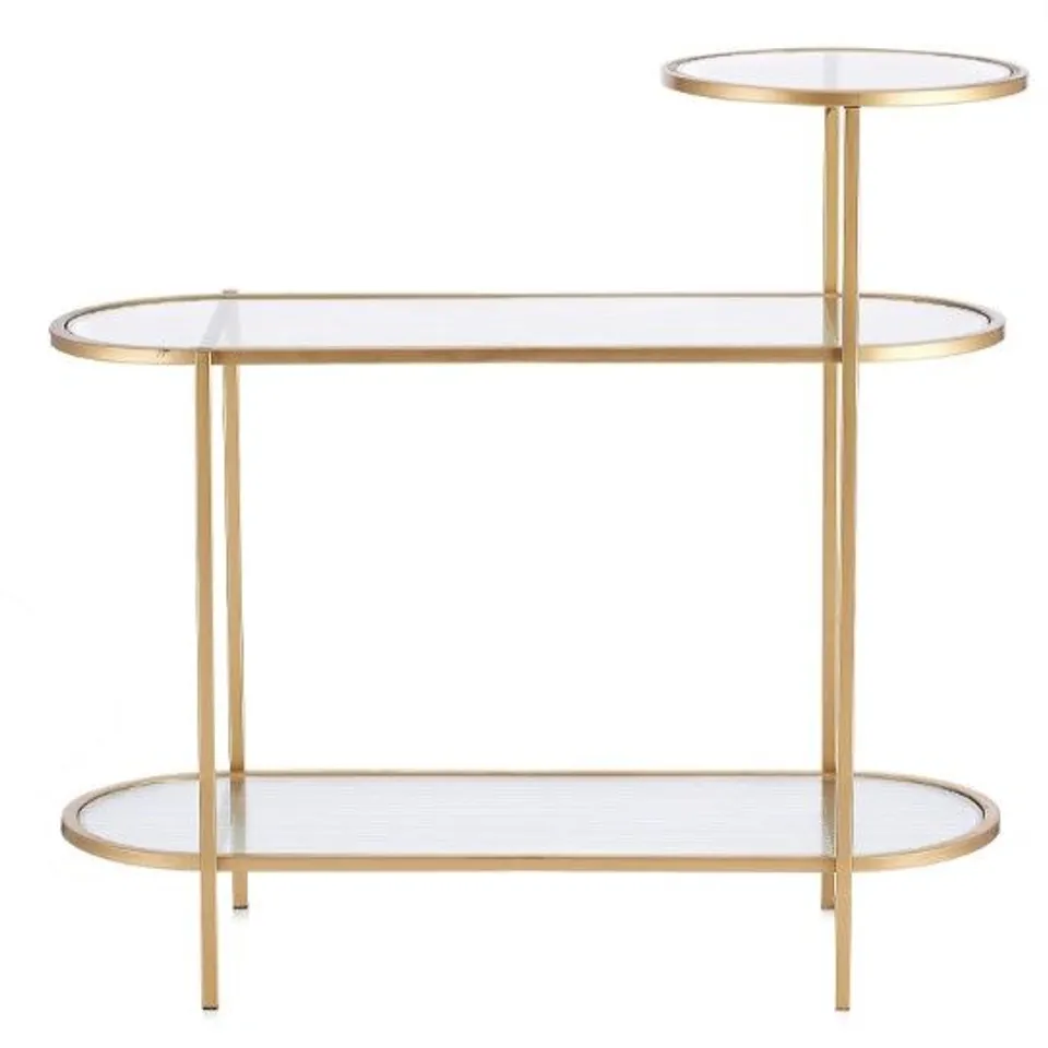 BOXED MY HOME STORIES FLUTED GLASS CONSOLE TABLE 