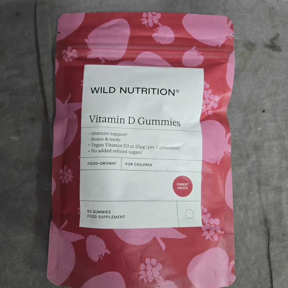 WILD NUTRITION VITAMIN D GUMMIES – 60 GUMMIES, VEGAN FOOD SUPPLEMENT