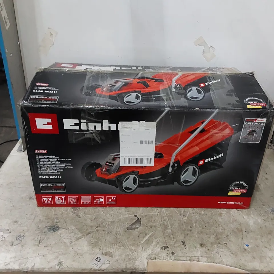 BOXED EINHELL GE-CM 18/33 LI CORDLESS LAWNMOWER 