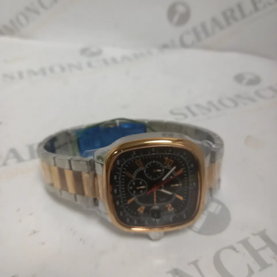 BOXED MANN EGERTON POLARIS TWO TONE STEEL STRAP WATCH 