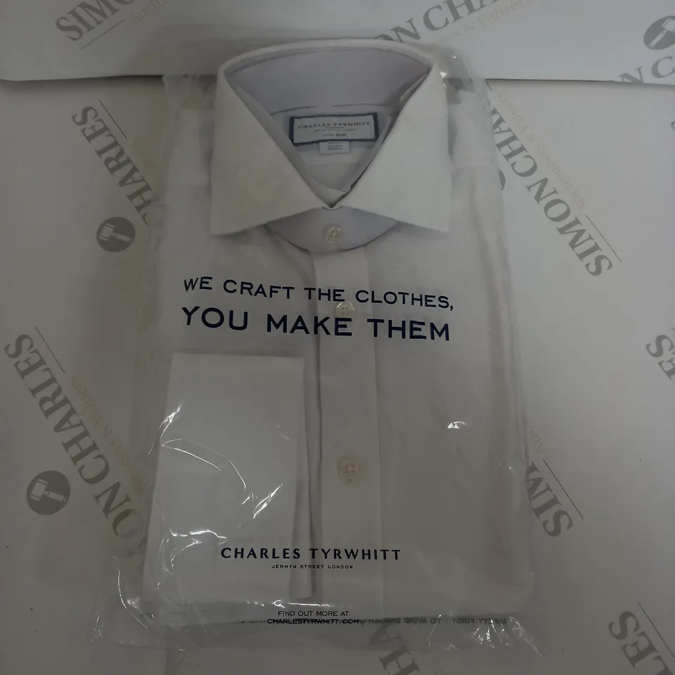 SEALED CHARLES TYRWHITT WHITE SHIRT - SLIM FIT - 33IN-84CM