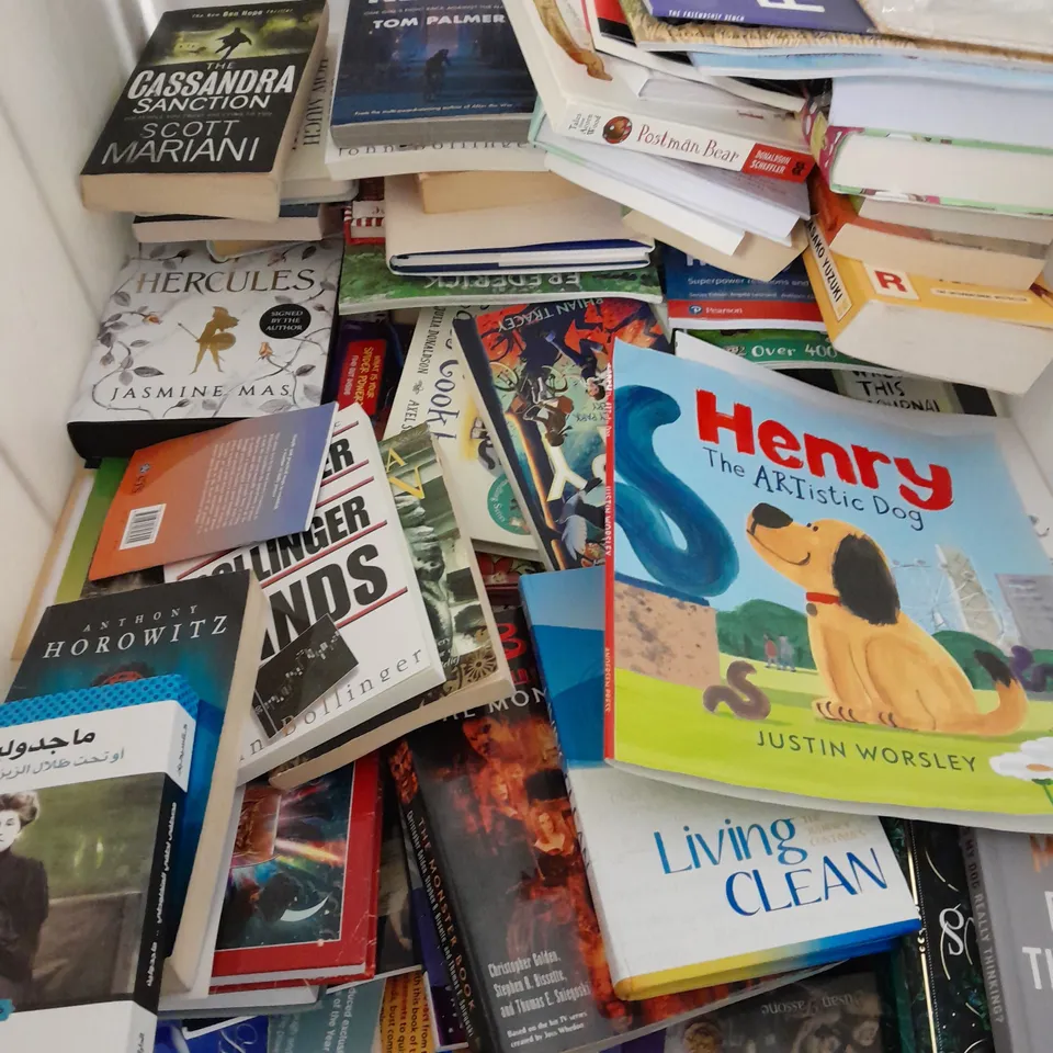 LARGE QUANTITY OF ASSORTED BOOK TO INCLUDE FICTION & NON FICTION - COLLECTION ONLY