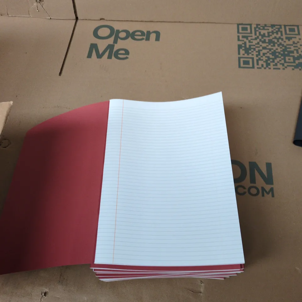 BRAND NEW BOX OF 50 LINED WRITING BOOKS RED (64PAGE)