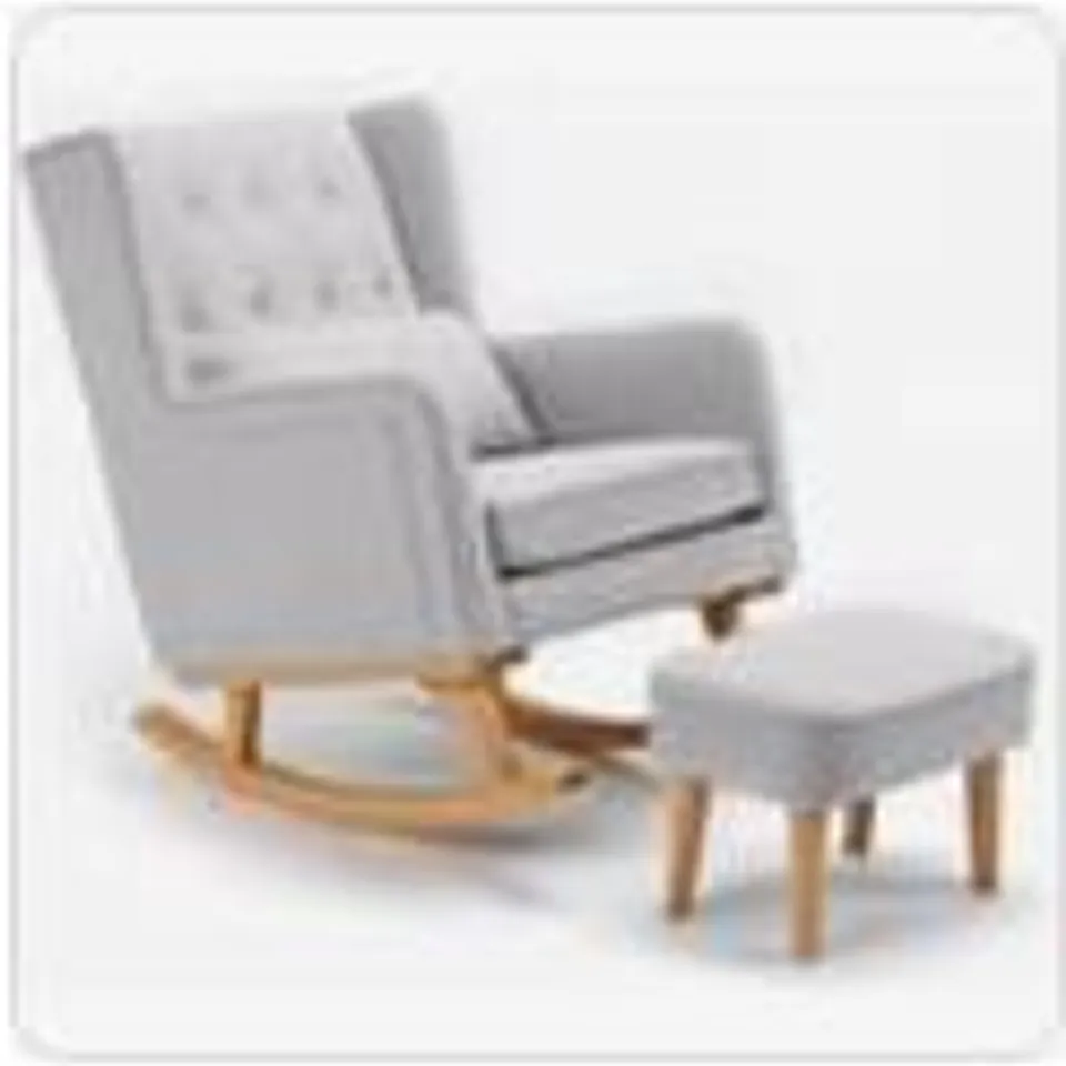 BOXED BABYMORE LUX NURSING CHAIR WITH STOOL - GREY (1 BOX)