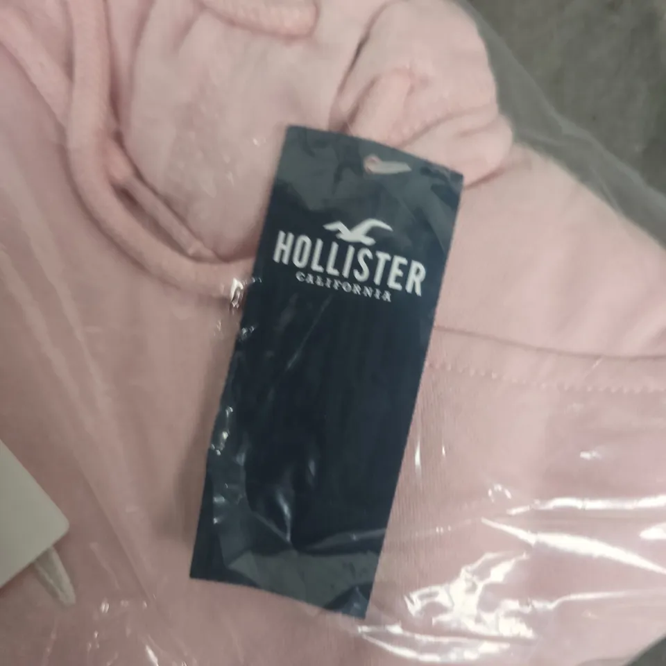 BAGGED HOLLISTER WOMEN'S OVERSIZED HOODIE WITH LOGO GRAPHIC CALIFORNIA PINK HOODIE – LARGE