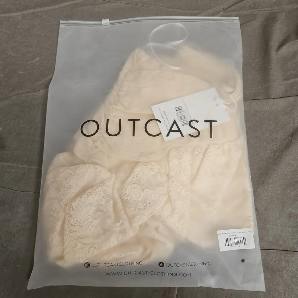 BAGGED OUTCAST AERIES MINI SKIRT IN IVORY - XS