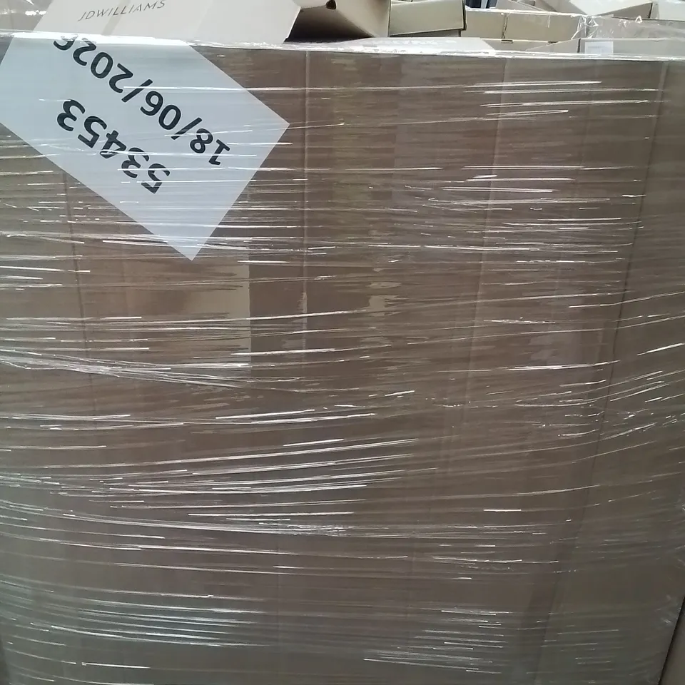 PALLET CONTAINING APPROXIMATELY 80X ASSORTED BRAND NEW DESIGNER SHOES INCLUDING: SIMPLY BE WHITE SHOES BLACK SOLE, HEAVENLY SOLE BLACK AND GOLD KNIT HEELS, JD WILLIAMS BLACK SHOES