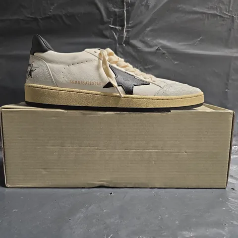 BOXED PAIR OF GOLDEN GOOSE BALL STAR SNEAKERS IN WHITE/BLACK SIZE EU 41