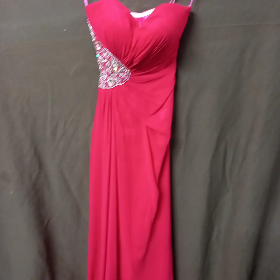 RED EMBELLISHED OCCASIONAL DRESS - 6