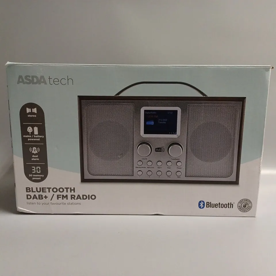 BOXED ASDA TECH BLUETOOTH DAB+ FM RADIO 