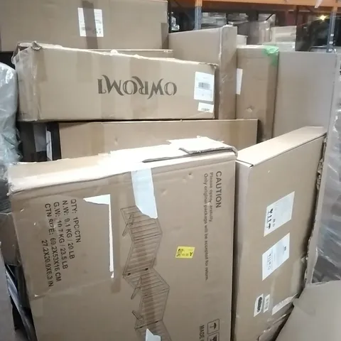 PALLET OF ASSORTED HOUSEHOLD GOODS AND PRODUCTS TO INCLUDE; BOXED FURNITURE ETC