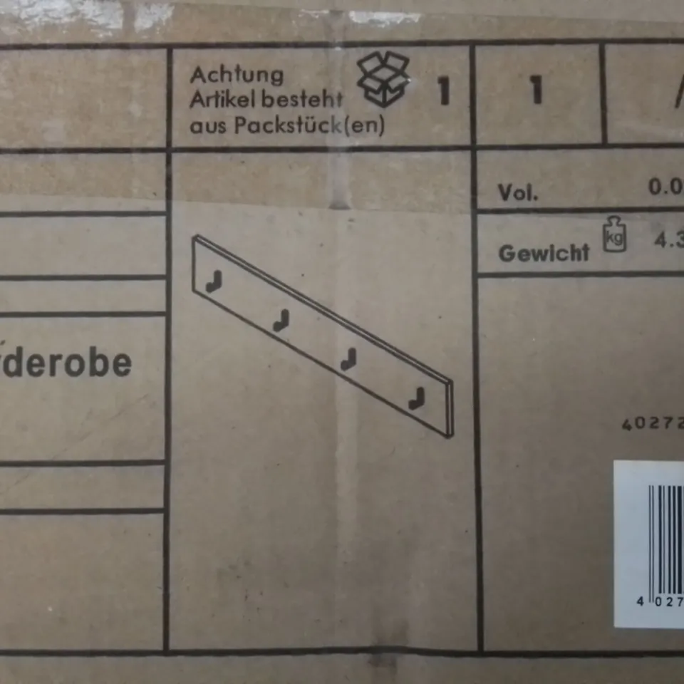 BRAND NEW & BOXED ENTRANCEWAY ALL HANGING COAT RACK - WHITE (1 BOX)