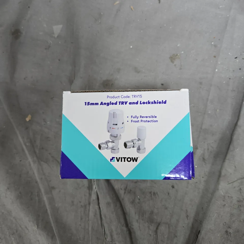 VITOW 15MM ANGLED TRV AND LOCKSHIELD VALVE (TRV15) - BOXED 