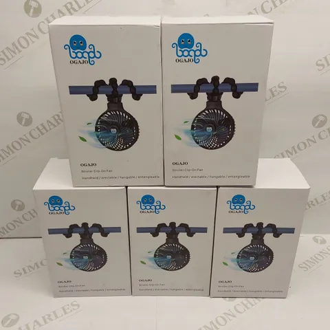 APPROXIMATELY 5 BRAND NEW BOXED OGAJO STROLLER CLIP-ON FANS