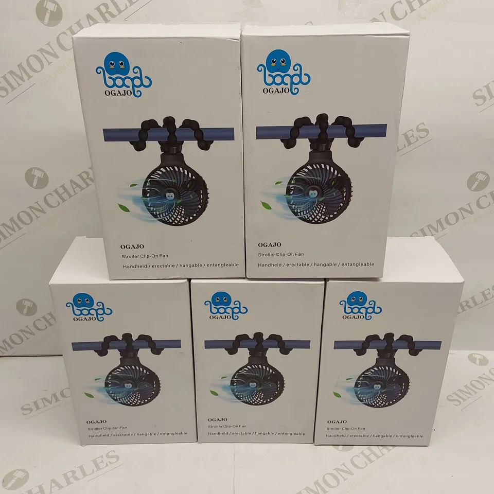 APPROXIMATELY 5 BRAND NEW BOXED OGAJO STROLLER CLIP-ON FANS 