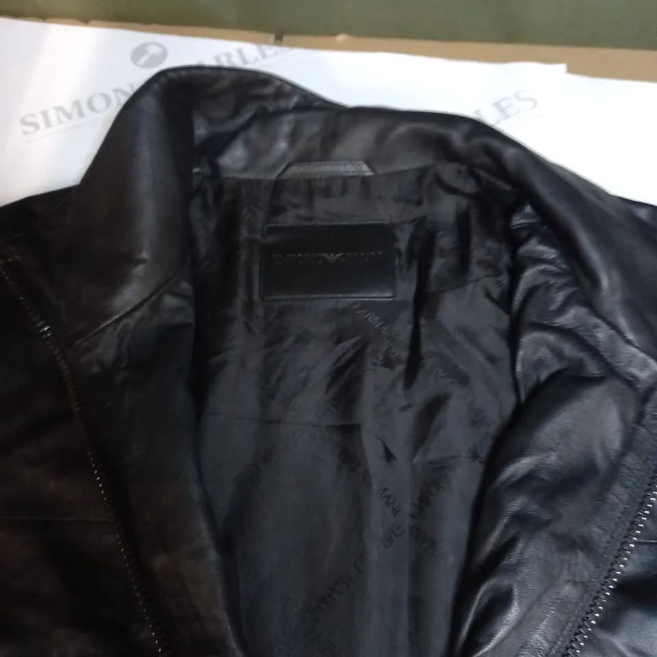 EMPORIO ARMANI LEATHER JACKET SIZE UNSPECIFIED