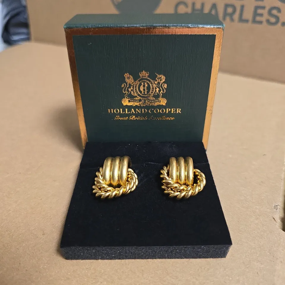 BOXED HOLLAND COOPER BRAIDED HOOP EARRINGS