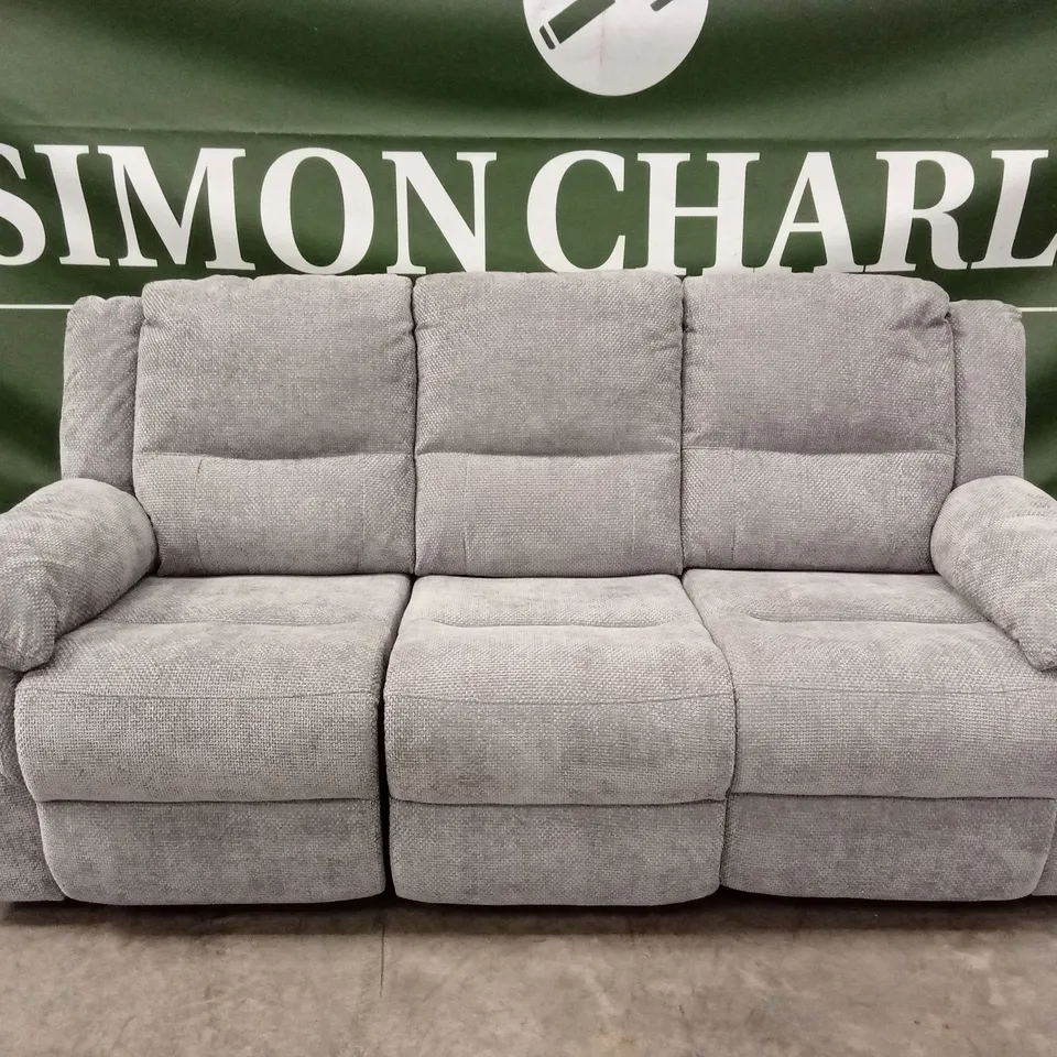 ALBION 3 SEATER FABRIC MANUAL RECLINER SOFA - GREY RRP £679