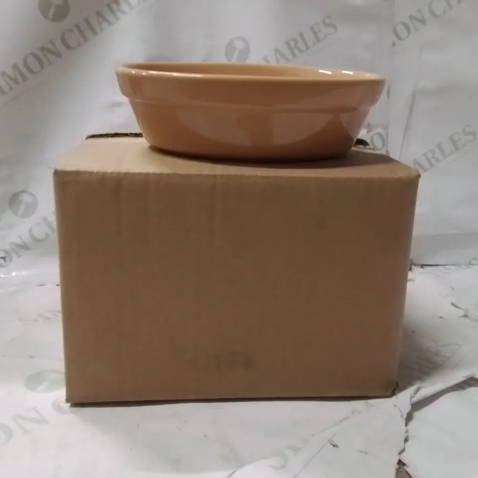 BOXED EARTHENWARE OVAL PIE BOWLS APPROXIMATELY 6