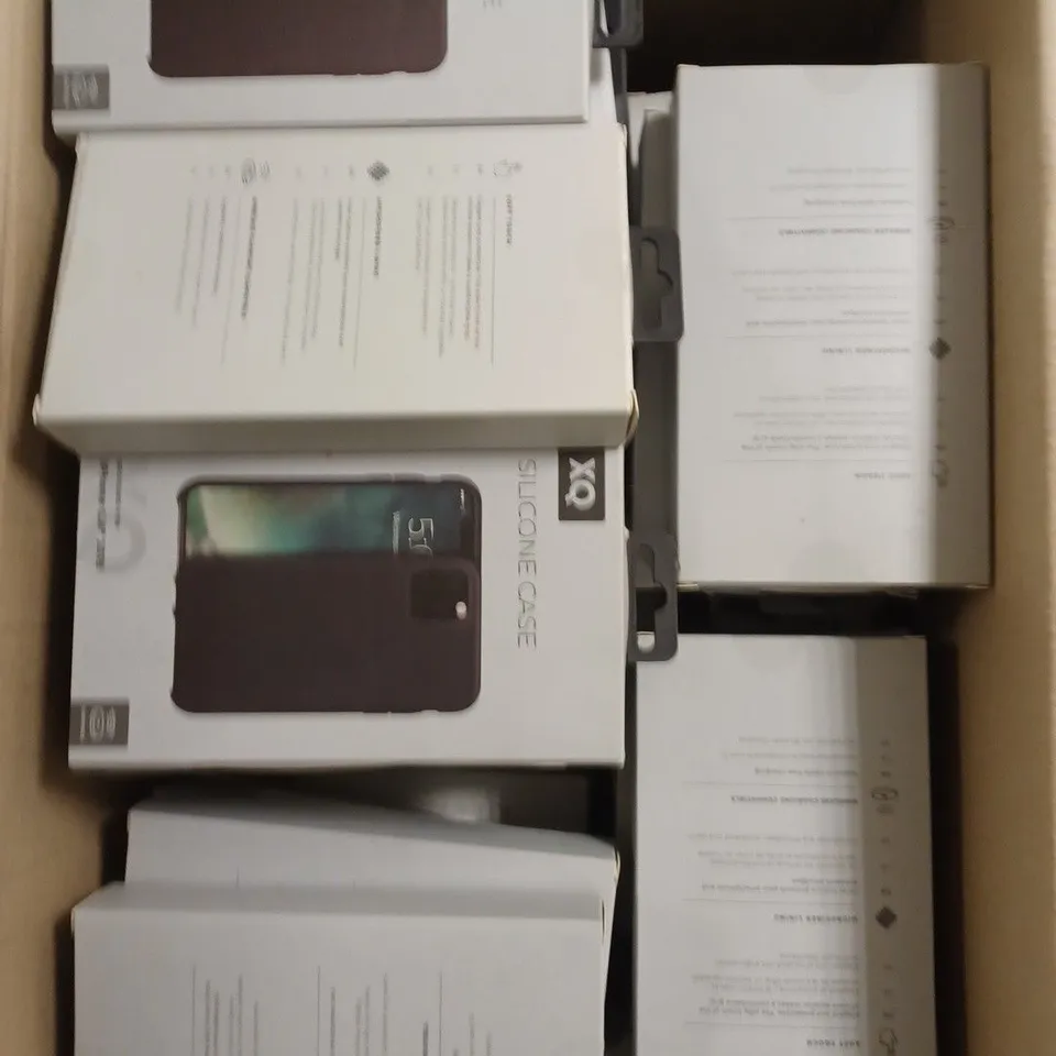 APPROXIMATELY 60 BOXED XQ SILICONE PROTECTIVE CASES FOR IPHONE 5.8" 2019 MODEL 