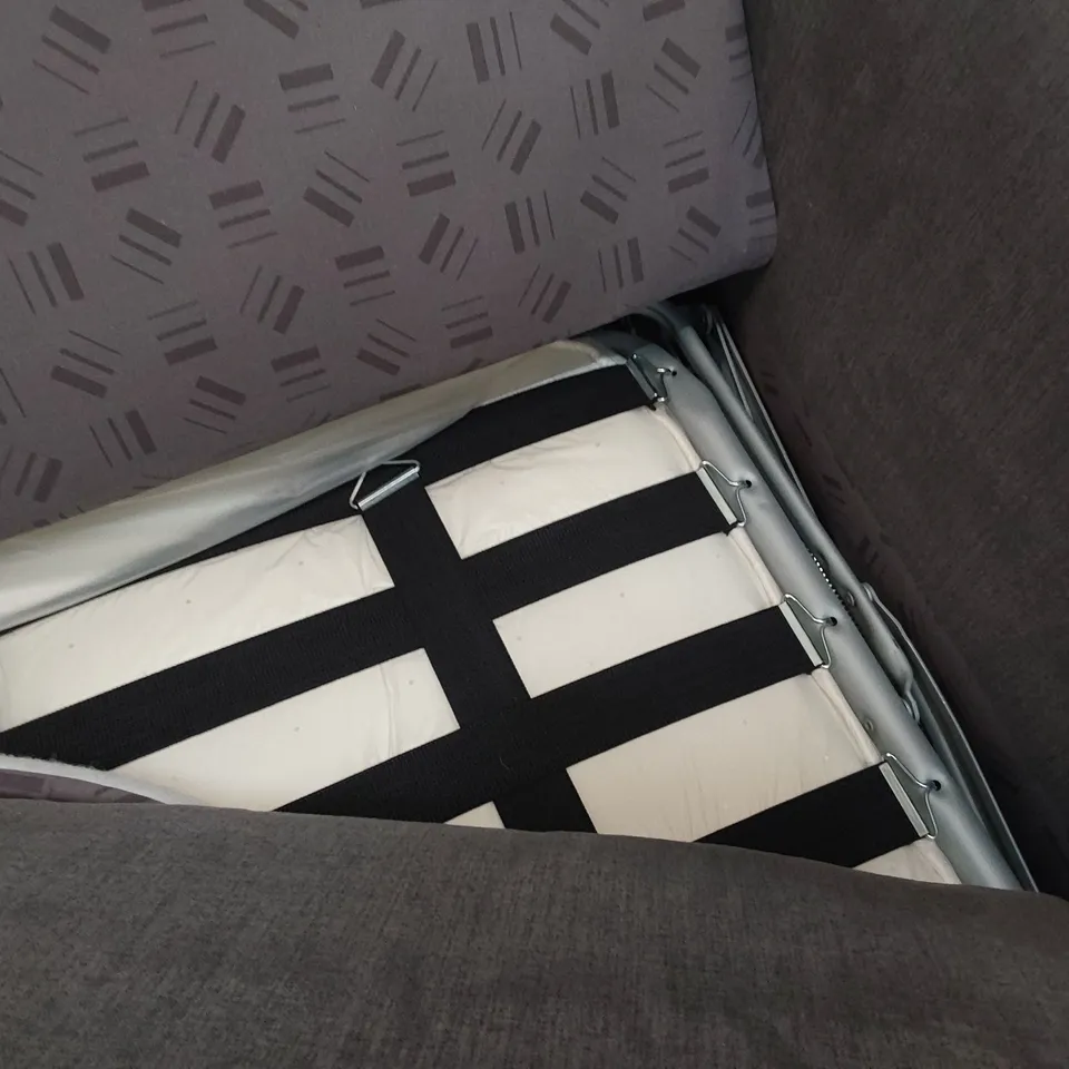 METAL ACTION SOFA BED SECTION GREY FABRIC 