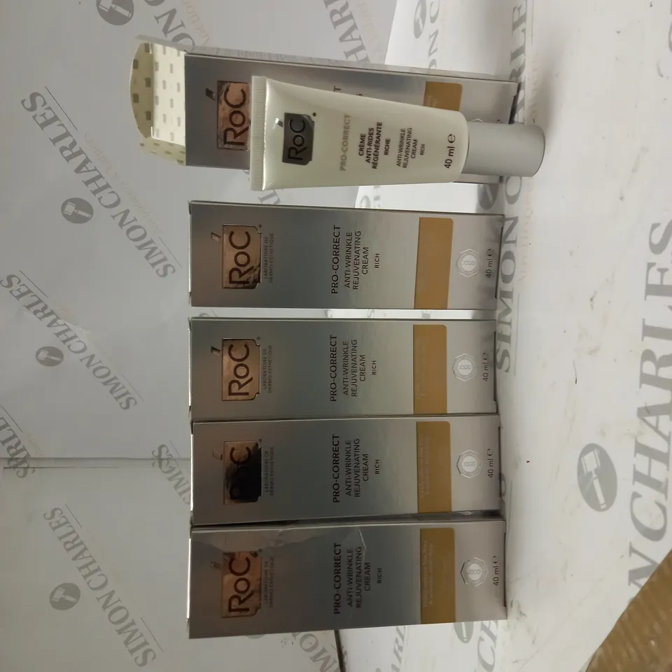 LOT OF FIVE ROC PRO-CORRECT ANTI-WRINKLE REJUVENATING CREAM