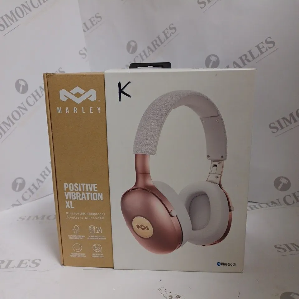 BOXED HOUSE OF MARLEY POSITIVE VIBRATION XL BLUETOOTH HEADPHONES EM-JH141-CP