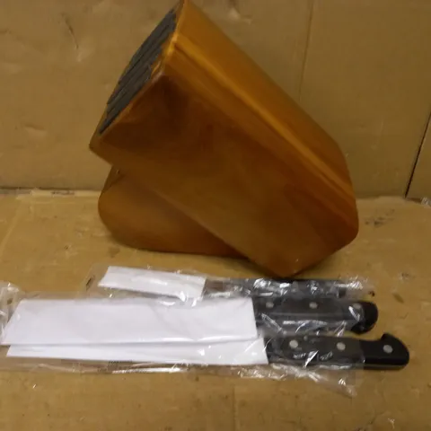 SABATIER SELF SHARPENING KNIFE BLOCK 5PC SET