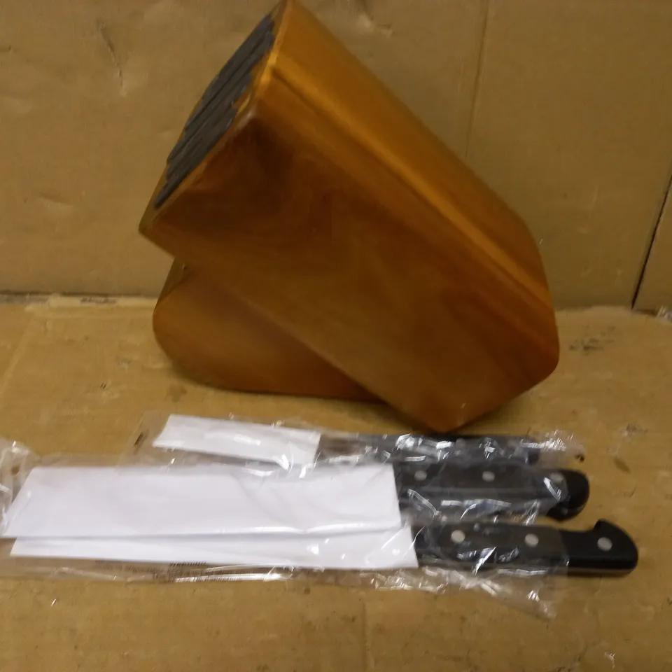 SABATIER SELF SHARPENING KNIFE BLOCK 5PC SET