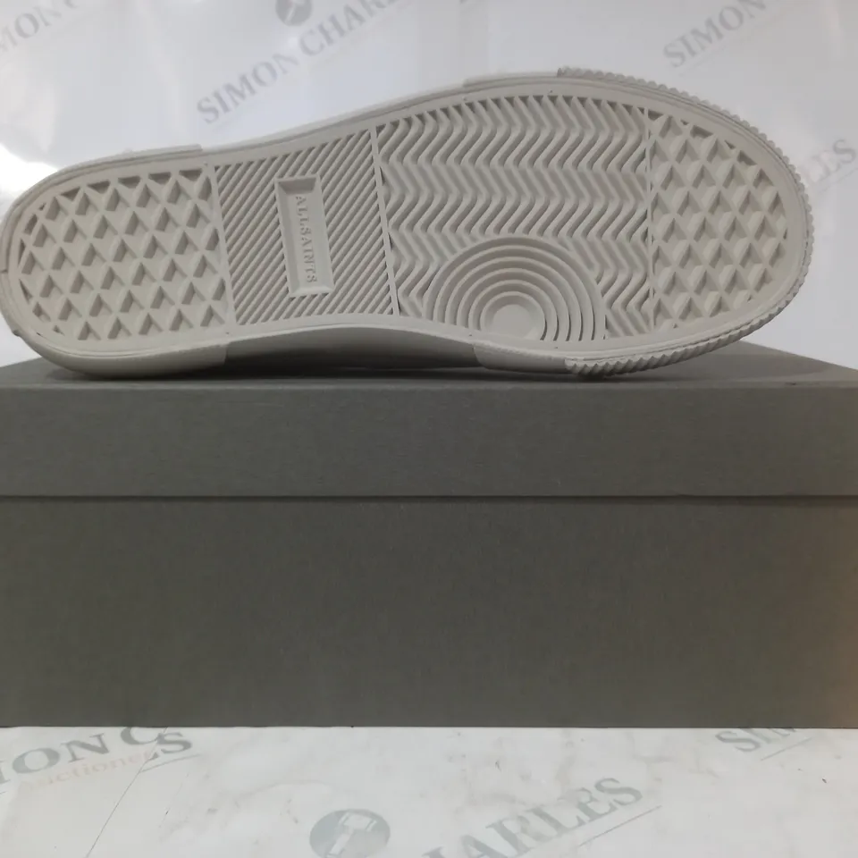 BOXED PAIR OF ALLSAINTS LEX TRAINERS IN CHALK UK SIZE 11