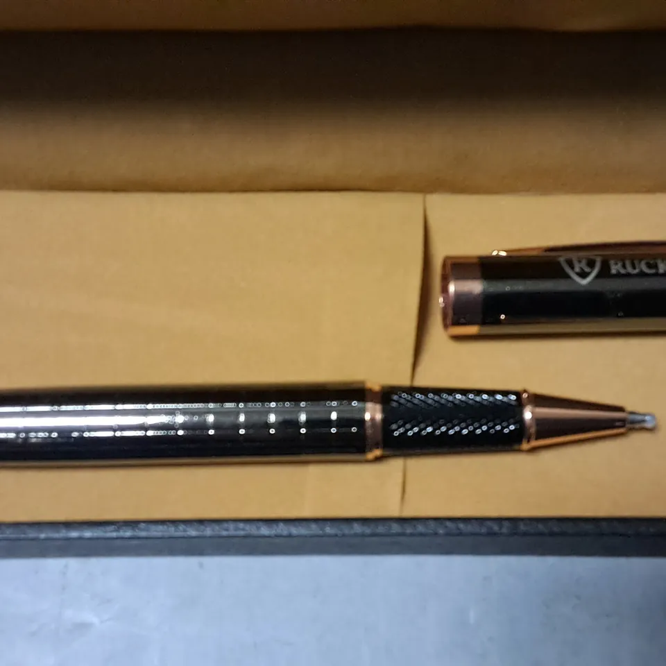 RUCKSTUHL ROSE GOLD ROLLERBALL PEN IN GIFT BOX