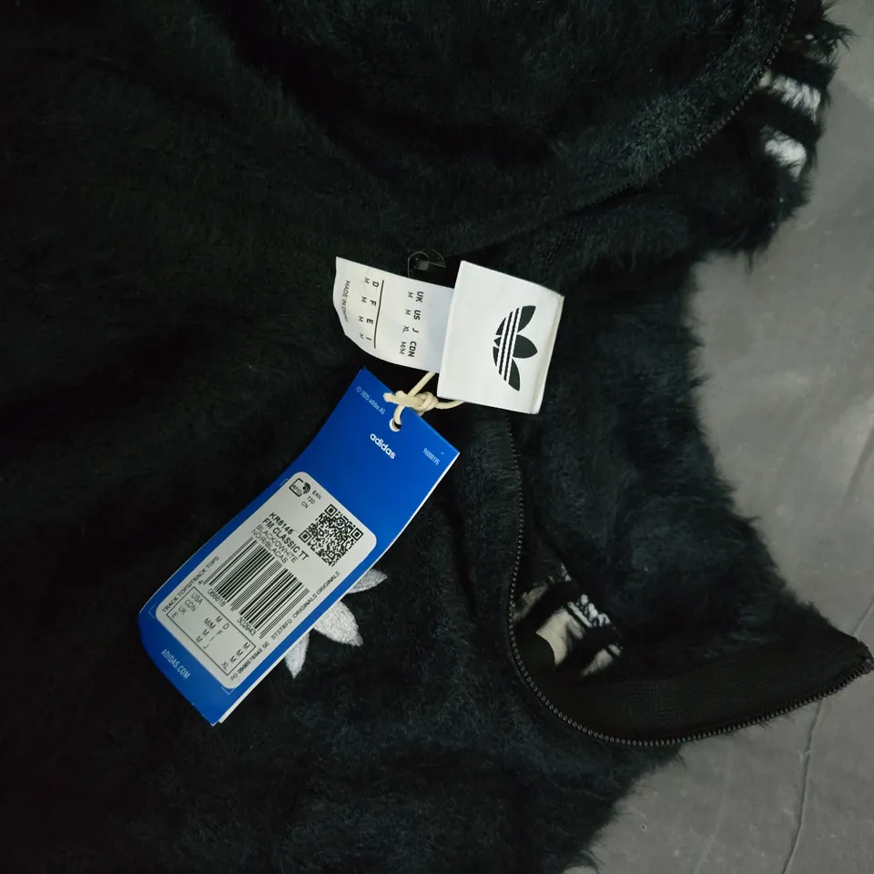 ADIDAS BLACK FAUX-FUR ZIP JACKET