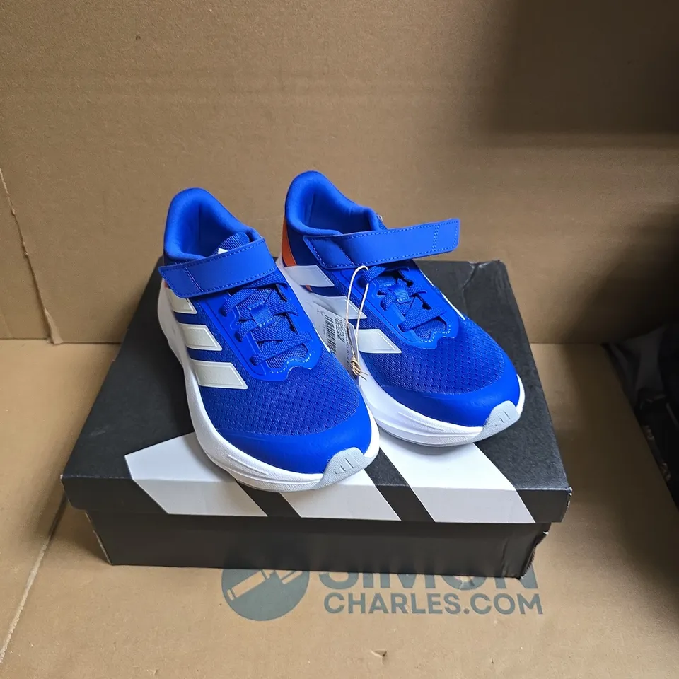 ADIDAS DURAMO SL2 EL C KIDS' RUNNING SHOES – BLUE/WHITE/ORANGE SIZE 13.5 