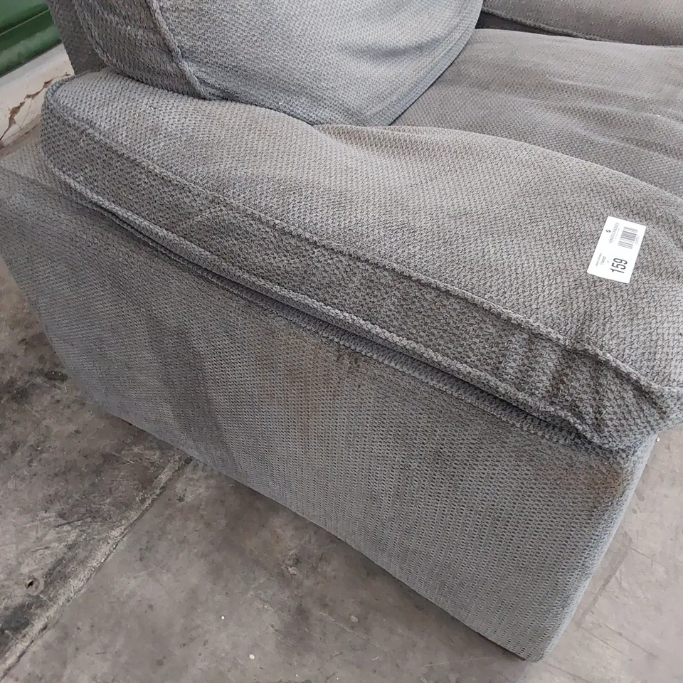 DESIGNER AYLESBURY THREE SEATER SOFA GREY FABRIC 
