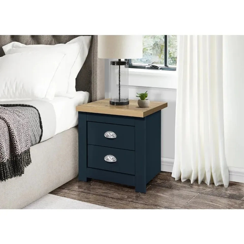 BOXED NAPANOCH 2 DRAWER BEDSIDE TABLE