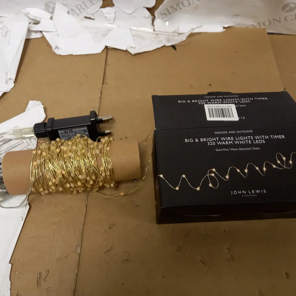 BIG & BRIGHT WIRE LIGHTS WITH TIMER 320 WARM WHITE LEDS 