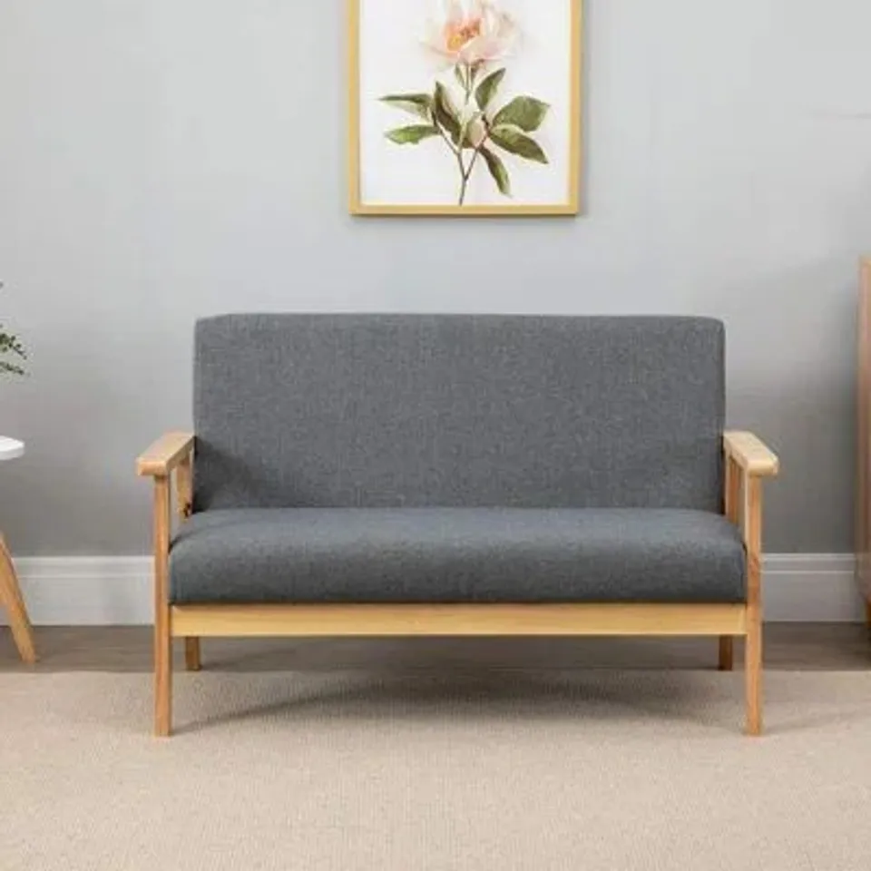 BOXED LIVING ROOM WOOD FURNITURE 2 SEATER SOFA