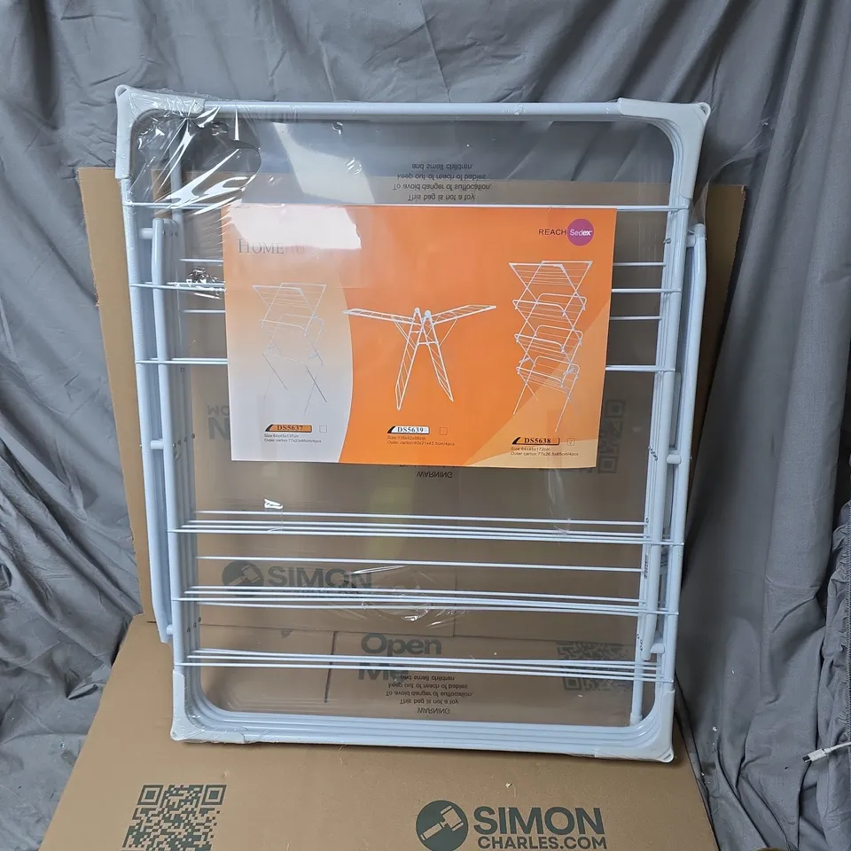 HH HOME HUT INDOOR CLOTHES AIRER - 4 TIER FOLDING LAUNDRY MAIDEN RACK