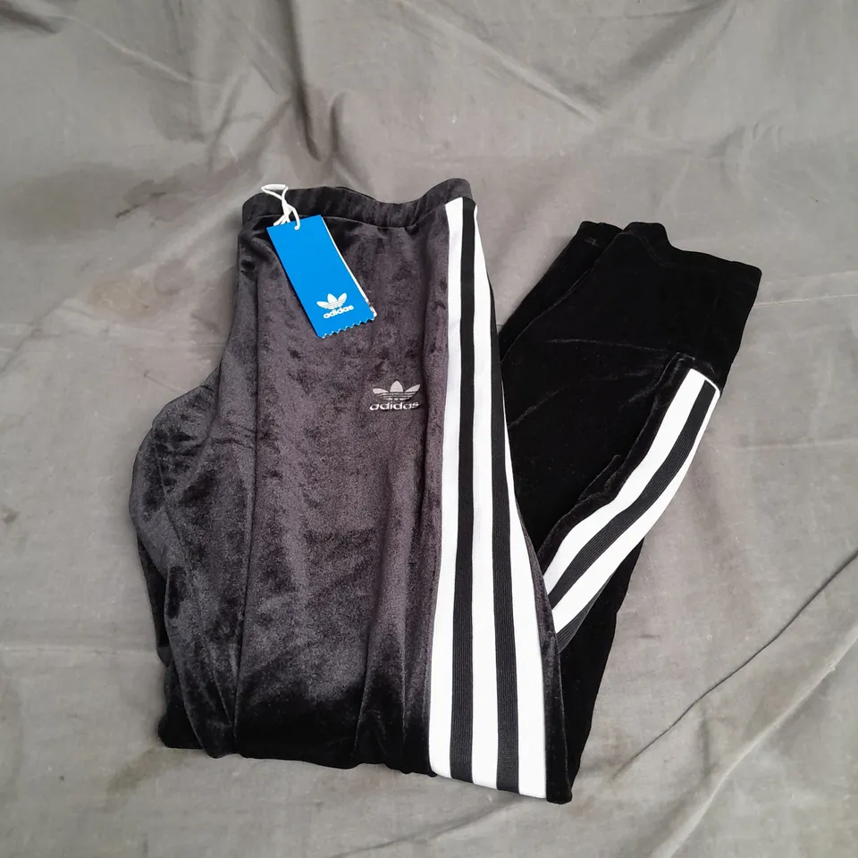 ADIDAS VELVET LEGGINGS IN BLACK SIZE 16